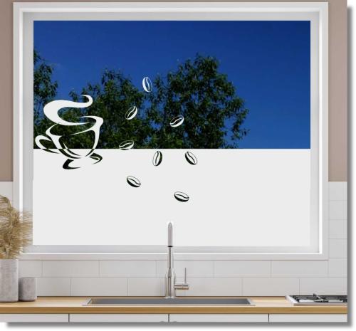 Folie für Fenster Kaffee Sichtschutzfolie mit Motiv Kaffeebohnen